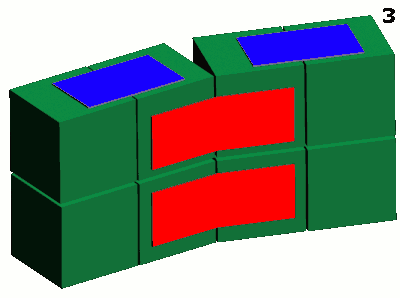Третий этап - сборка кубика из четверок